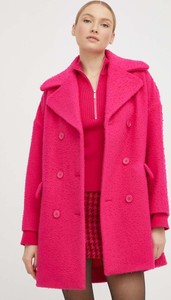 Różowy płaszcz Red Valentino przejściowa z wełny