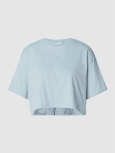 Niebieski t-shirt Review w stylu casual z bawełny