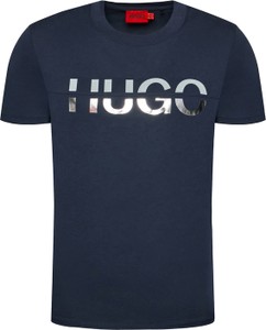 Niebieski t-shirt Hugo Boss z bawełny