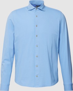Niebieska koszula Olymp Level Five z bawełny z długim rękawem w stylu casual