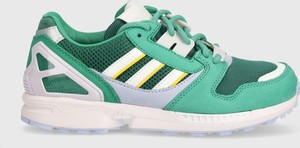 Zielone buty sportowe Adidas Originals z nubuku sznurowane