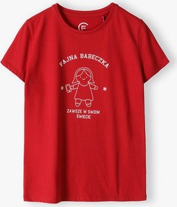 Czerwona bluzka dziecięca Family Concept By 5.10.15. z bawełny z krótkim rękawem