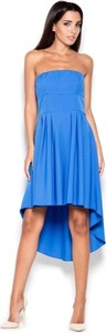 Niebieska sukienka LENITIF midi bez rękawów