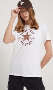 T-shirt Converse w młodzieżowym stylu z nadrukiem z okrągłym dekoltem