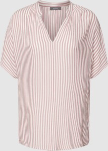 Różowa bluzka Montego w stylu casual z dekoltem w kształcie litery v