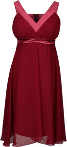 Czerwona sukienka Fokus midi z szyfonu