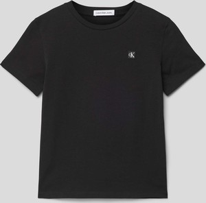 Czarna koszulka dziecięca Calvin Klein z jeansu dla chłopców