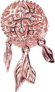 Dots - Biżuteria Yes Beads srebrny pokryta różowym złotem z cyrkoniami - łapacz snów - Dots