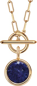 Medaliony - Biżuteria Yes Zawieszka srebrna pozłacana z lapis lazuli - Medaliony