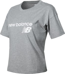 T-shirt New Balance z okrągłym dekoltem w sportowym stylu z dżerseju