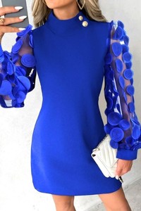 Niebieska sukienka IVET dopasowana mini