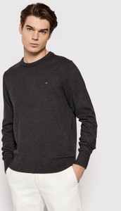Czarny sweter Tommy Hilfiger z okrągłym dekoltem w stylu casual