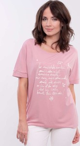 Różowy t-shirt Wadima z krótkim rękawem
