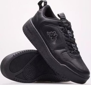 Czarne buty sportowe Kappa sznurowane z płaską podeszwą