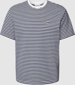 Turkusowy t-shirt Lacoste w stylu casual z krótkim rękawem