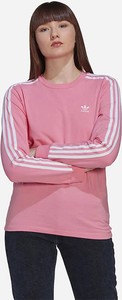 Różowa bluzka Adidas Originals z długim rękawem