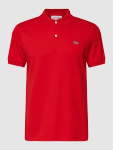 Czerwony t-shirt Lacoste w stylu casual z bawełny