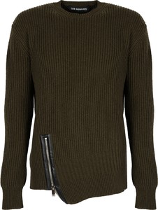 Zielony sweter ubierzsie.com z okrągłym dekoltem z wełny