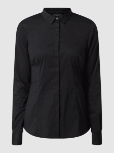 Czarna bluzka Montego z dekoltem w kształcie litery v z długim rękawem w stylu casual
