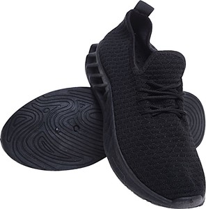 Czarne buty sportowe Pantofelek24 z płaską podeszwą w sportowym stylu