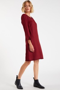 Czerwona sukienka Monnari w stylu casual z długim rękawem mini