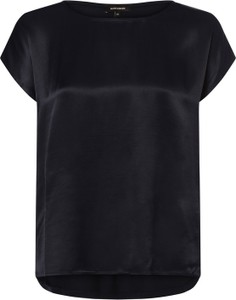Czarna koszula More & More w stylu casual z satyny z krótkim rękawem