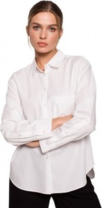 Koszula Style z długim rękawem z dekoltem w kształcie litery v z tkaniny