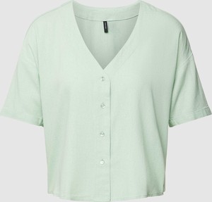 Zielona bluzka Vero Moda w stylu casual z krótkim rękawem