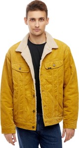 Żółta kurtka Lee ze sztruksu w stylu casual krótka