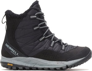 Czarne buty trekkingowe Merrell z płaską podeszwą sznurowane