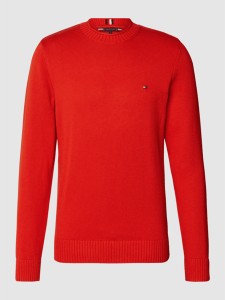 Czerwony sweter Tommy Hilfiger z dzianiny w stylu casual