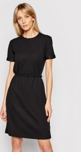 Czarna sukienka Calvin Klein mini w stylu casual z krótkim rękawem