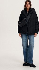 Czarna kurtka Reserved w stylu klasycznym z tkaniny bez kaptura