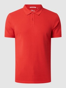 Czerwona koszulka polo S.Oliver w stylu casual z krótkim rękawem z bawełny
