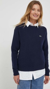Granatowy sweter Lacoste z wełny