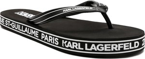 Klapki Karl Lagerfeld w stylu casual z nadrukiem z płaską podeszwą