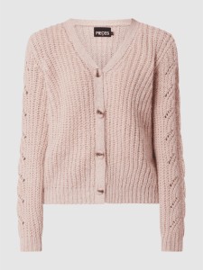 Różowy sweter Pieces z bawełny w stylu casual