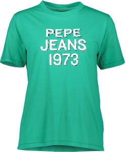 Zielony t-shirt Pepe Jeans z krótkim rękawem