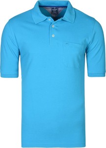 Niebieska koszulka polo Redmond z bawełny w stylu casual