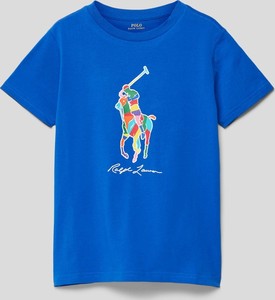 Niebieska koszulka dziecięca POLO RALPH LAUREN z bawełny dla chłopców
