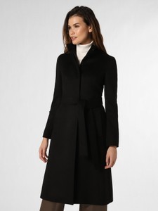 Czarny płaszcz Hugo Boss w stylu casual długi z wełny