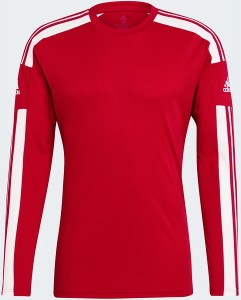 Czerwona koszulka z długim rękawem Adidas z dżerseju