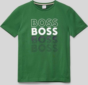 Zielona koszulka dziecięca Hugo Boss