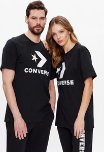Czarny t-shirt Converse w sportowym stylu