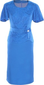 Niebieska sukienka Fokus midi ołówkowa