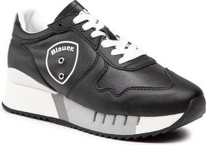 Czarne buty sportowe Blauer Usa sznurowane w sportowym stylu