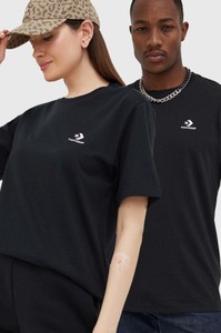 Czarny t-shirt Converse w stylu casual