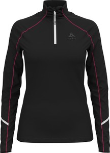 Czarna bluzka ODLO z golfem w sportowym stylu z długim rękawem