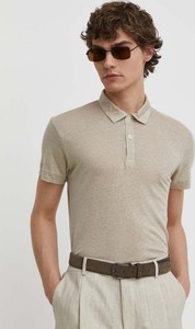 Koszulka polo Marc O'Polo w stylu casual z lnu z krótkim rękawem