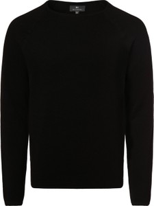 Czarny sweter Nils Sundström w stylu casual z bawełny z okrągłym dekoltem